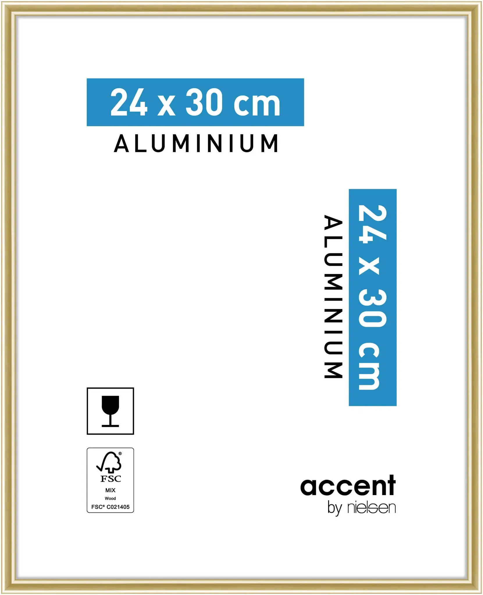 Nielsen Bilderrahmen Accent Aluminium Gold / 24 x 30