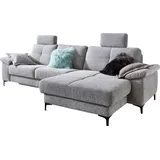 Candy Eckcouch Chenille 2-Sitzer Silber