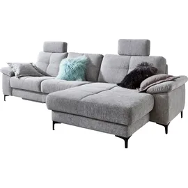 Candy Eckcouch Chenille 2-Sitzer Silber