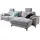 Candy Eckcouch Chenille 2-Sitzer Silber