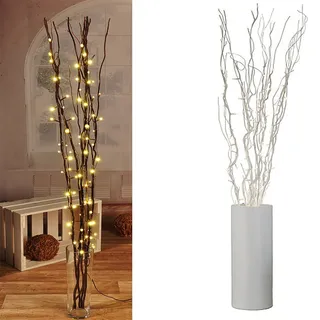 Mojawo Lichterzweige mit 80 LEDs silber Beleuchtung Lichterkette Leuchtzweig Dekoration Lichter Zweig