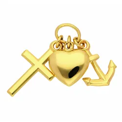 Ketten-Anhänger ADELIA ́S "Damen Goldschmuck 333 Gold Anhänger Glaube-Liebe-Hoffnung", gold, Schmuckanhänger, Damen, Gelbgold 333, 333 Gold Goldschmuck für Damen