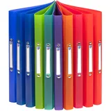 Oxford Ringbuch A4, Rückenbreite 2 cm, 2 Ringe, Kunststoff, 8 Farben, 10 Stück