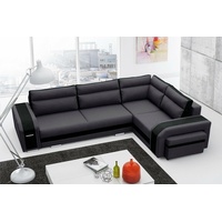 JVmoebel Ecksofa Wohnzimmer Schlaf Sofa Couchen Couch Garnitur L Form Stoff Leder, Made in Europa grau|schwarz