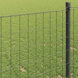 vidaXL Eurozaun 0,8 x 10 m Grau/Eisen