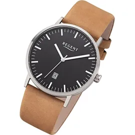Goodvinilos Regent Herren Analog Quarz Uhr mit Leder Armband 11190185