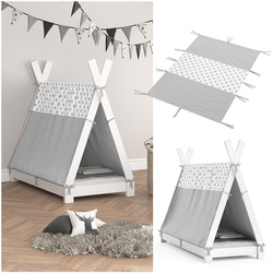 Vitalispa Überwurf Kinderbett Indianerzelt für Tipi Bett 70x140cm Zeltbett Zelt