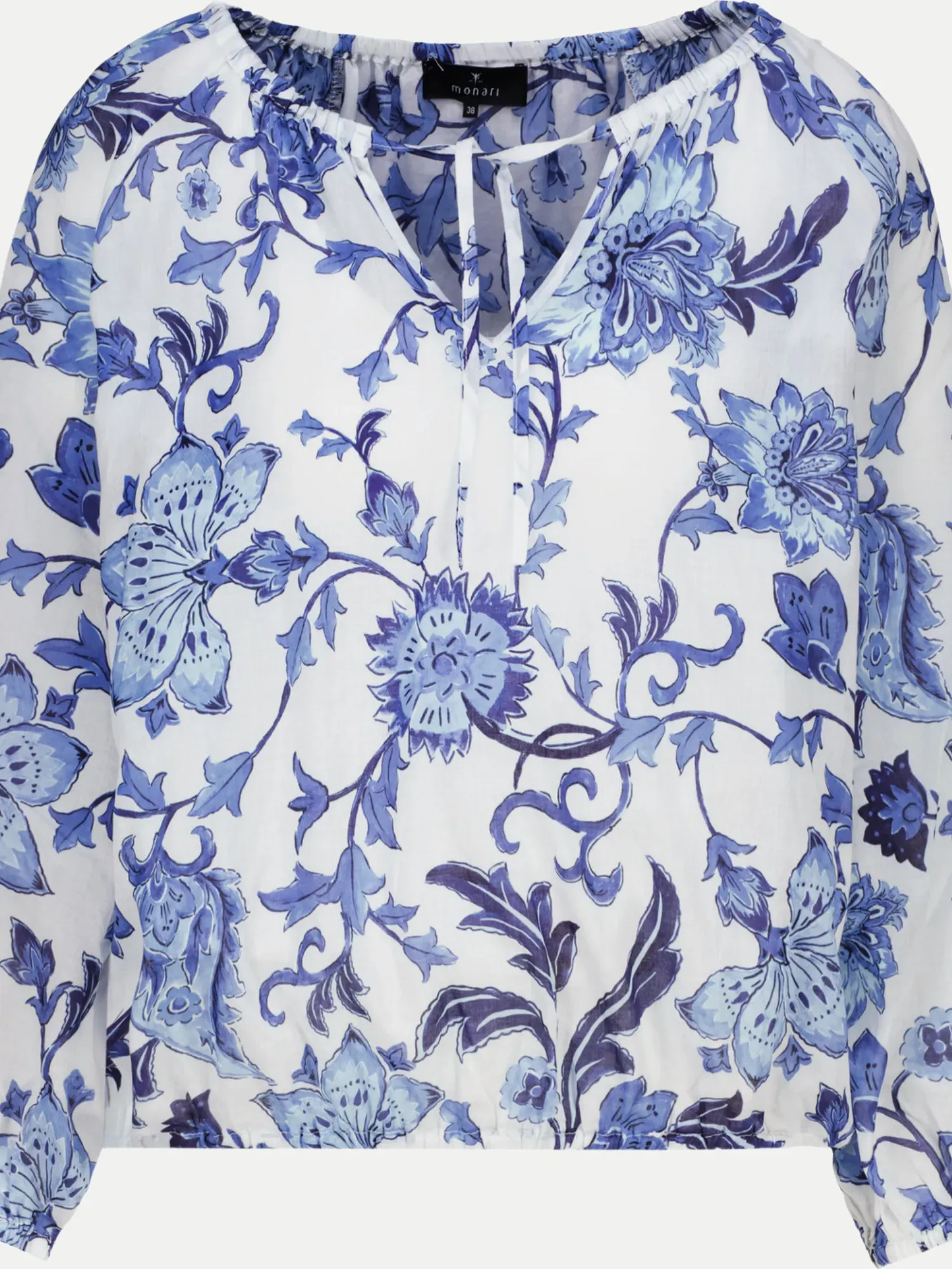 Bluse mit Allover-Blumenmuster Blau 36