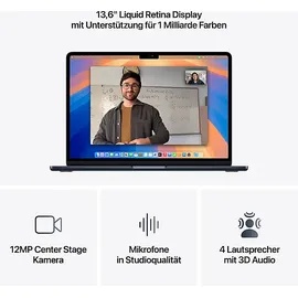 Apple MacBook Air M4 2025 13'' 16 GB RAM 256 GB SSD 8-Core GPU Mitternacht