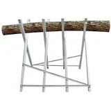 JEOBEST Sägebock Holzsägearbeiten, Klappbar, 30,00 cm max. Stammdurchmesser, 84x80x80 cm, mit 4 Haltern und Zahnung silberfarben