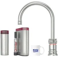 Quooker Classic Nordic Round single tap Voll Edelstahl Wasserhahn & PRO3 & CUBE