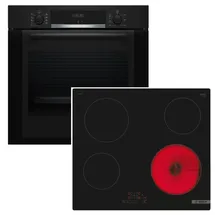 Bosch Herdset Bosch Backofen EcoClean mit Glaskeramikkochfeld TouchSelect autark 60 cm