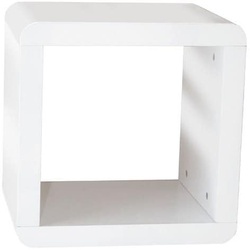 Prana - 1x1 Würfel, Regal, Beistelltisch mit abgerundeten Kanten, hochglanz, Weiss