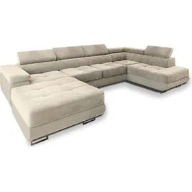 masseno Eckcouch Polyester U-Form 2-Sitzer Beige
