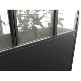 Biohort Gewächshausaufsatz Florentina für HochBeet 2 m x 1 m Dunkelgrau-Metallic