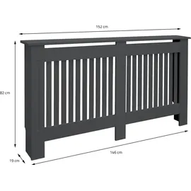 ML-Design ECD Heizkörperverkleidung Landhausstil 152x19x82 cm Anthrazit MDF lackiert