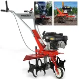 HECHT Gartenfräse Benzin 746 R | 60 cm Arbeitsbreite | 3,7 PS | 24 cm Arbeitstiefe | 24 Hackmesser