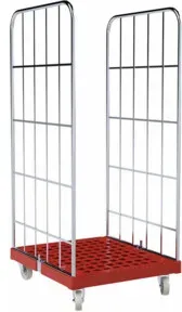 HMH rolltainer® Kunststoffboden 1460 KU rot 724 x 815 mm 2-seitig Cr 3