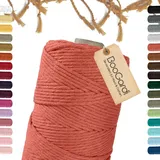 BooGardi Makramee Garn · Terracotta 3mm x 200m · 3mm oder 5mm · viele Farben · Baumwollkordel · Baumwollgarn · DIY Bastelkordel · Kordelband