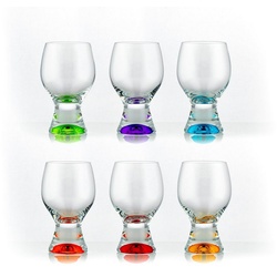 Crystalex Rotweinglas Gina Sprayed 340 ml 6er Set, Kristallglas, mehrfarbig, Kristallglas weiß