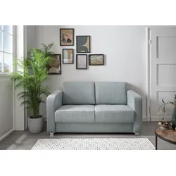 Schlafsofa Funktionssofa MIA Stoff Cord mit getrennten Liegeflächen - Hellblau
