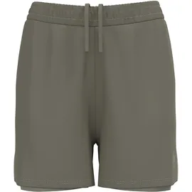 Odlo Essential 4in 2in1 Laufshorts Damen-Khaki, Größe S (auch verfügbar in XS, XL)