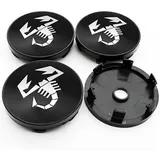 WGABKN Auto Radnaben Mittel Abdeckungen für Abarth Punto Scorpione 2011-2013,4 Pcs Zentralabi Nabendeckel Wasserdicht Außendekoration Zubehör,5-60MM
