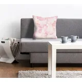 Queence Dekokissen QUEENCE "Ella", rosa (rosa, bedruckt), B:40cm L:40cm, Polyester, Dekokissen_Sitzkissen_Kissenhüllen, mit Ginkoblättern, Kissenhülle ohne Füllung, 1 Stück