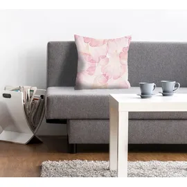 Queence Dekokissen QUEENCE "Ella", rosa (rosa, bedruckt), B:40cm L:40cm, Polyester, Dekokissen_Sitzkissen_Kissenhüllen, mit Ginkoblättern, Kissenhülle ohne Füllung, 1 Stück