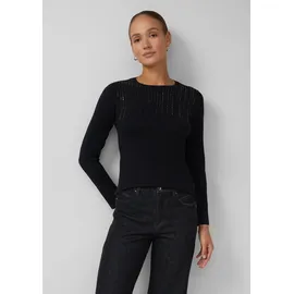 s.Oliver Feinstrick-Pullover Slim Fit Schwarz 42