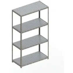 Meta Weitspannregal Speed Rack 2970 x 2000 x 600 mm verzinkt + 4 Fachebenen + Stahlpaneelen