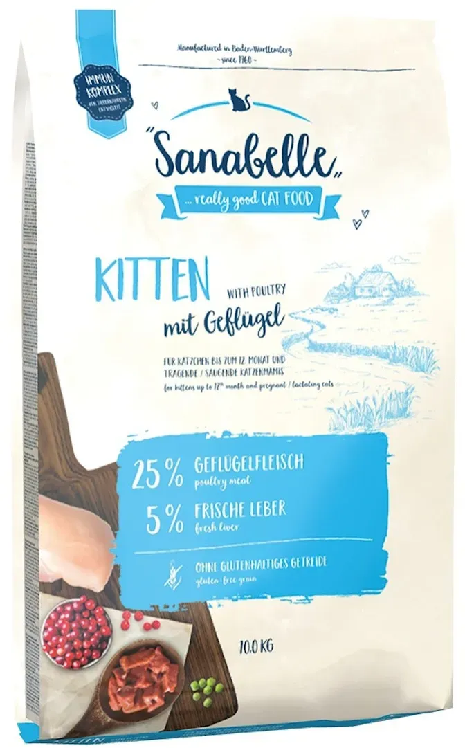 Sanabelle Kitten mit Geflügel Katzentrockenfutter 10 Kilogramm