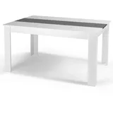 IDMarket Georgia Esstisch rechteckig für 6 Personen, 140 x 90 cm, Weiß/Grau