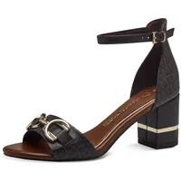 Marco Tozzi Damen Sandalen mit Absatz mit Verstellbarem Riemen Vegan, Braun (Mocca Comb),