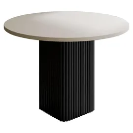 design möbel Beistelltisch CUBO Ø100 cm Metalltisch Wohnzimmertisch SCHWARZ/CASHMERE