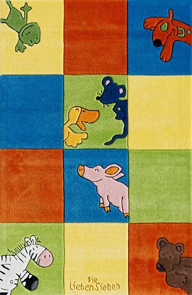 Die Lieben Sieben Kinderteppich »LS-2197-01«, rechteckig, Konturenschnitt, Kinderzimmer Die Lieben Sieben blau B/L: 110 cm x 170 cm