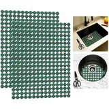 Goldmeet Spülbeckeneinlage Zuschneidbar 2er-Set, PVC Matte Spülbeckenmatte mit Schere, Küchen Zubehör Gegen Kratzer im Spülbecken, Keramikspülen/Edelstahl Spülbecken Schutzmatte, 30 x 40cm (Grün)