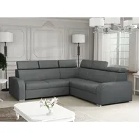 Mirjan24 Ecksofa Oslo 2rR2p, Eckcouch mit Schlaffunktion und Bettkasten, L-Form, Wohnzimmer (Farbe: Crown 18) - Grau