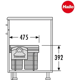 HAILO Raumspar Tandem Comfort 20 l Grau