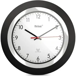 Mebus 19451 Wanduhr Digitale Wanduhr Rund Schwarz, Weiß