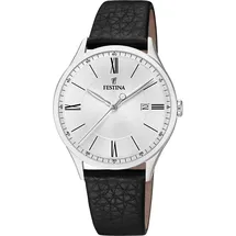 Festina Herrenuhr Klassik Armbanduhr Leder schwarz UF20689/2 - Schwarz