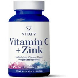 Vitafy Vitamin C + Zink Kapseln 60 St.