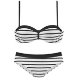 LASCANA Bügel-Bandeau-Bikini Damen schwarz-weiß Gr.44 Cup D,