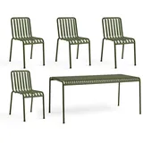HAY - Palissade Tisch + 4x Chair, olive