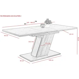 Hela Esstisch Jeanette Artisan Eiche Schwarz,
