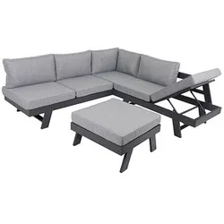 Garden Pleasure Loungegruppe Donna grau, anthrazit Metall, 13-teilig