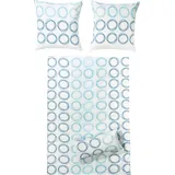 Dyckhoff Bettwäsche Weichfrottier blau-weiß Größe 1x 135x200 cm + 1x 40x80 cm