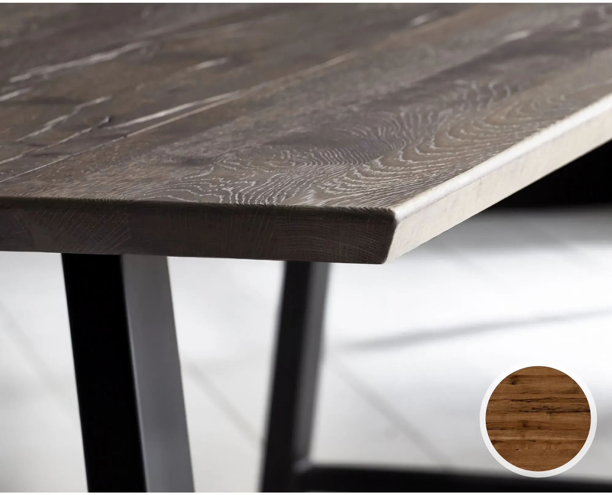 Bodahl Concept4You Massivholz Tischplatte Schweizer Kante Rustic Oak / 4cm / 240x100 cm / Eiche old bassano