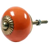Guru-Shop Möbelknopf Keramik Möbelknopf, Möbelknauf Möbelgriff,.. orange 3.5 cm x 7.5 cm x 3.5 cm