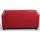 Mendler Modular 2er Sofa Couch Lyon Loungesofa Kunstleder 136cm ~ rot